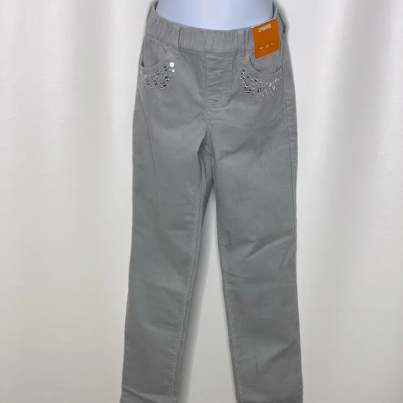 Gymboree sequin skinny gray corduroy pants 8 - Picture 1 of 2